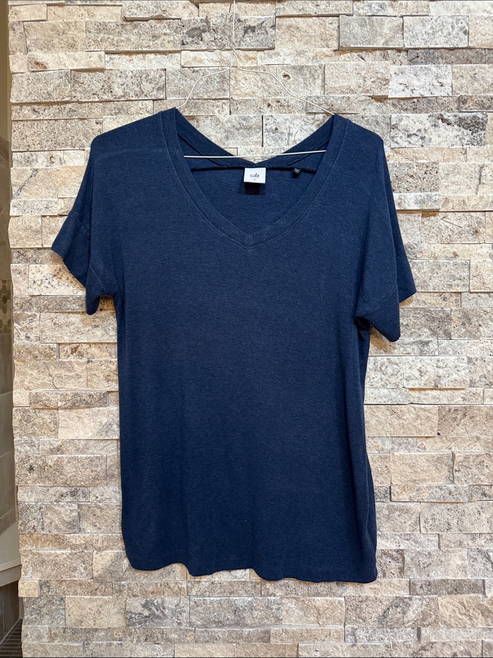 CAbi Navy V-Neck Short Sleeve Tee